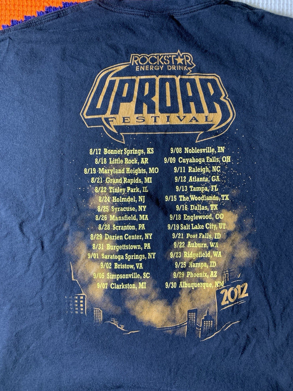 VTG Uproar Festival 2012 Rockstar Energy Drink Tee Shirt 2XL Cropped Fits A M!! gallery