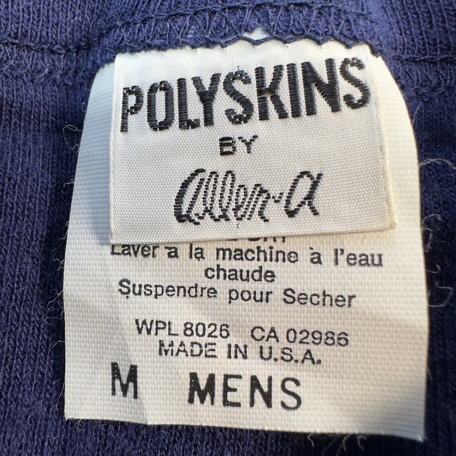 Polyskins Shirt Mens Medium Purple Long Sleeve Ribbed Cuffs By Allen A Made USA gallery