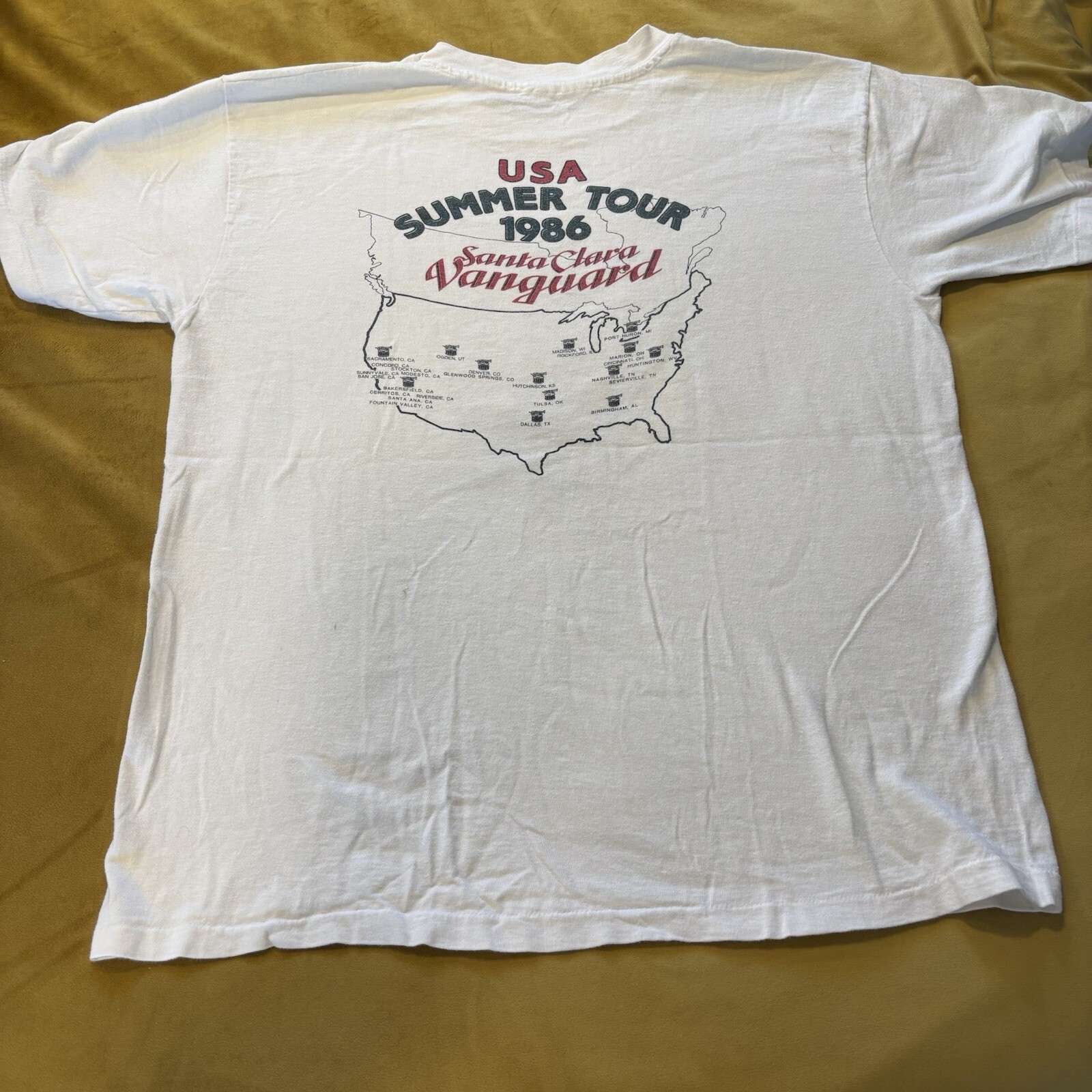 Santa Clara Vanguard VintageT Shirt 1986 Summer Tour Mens LARGE Double Rare Fast gallery