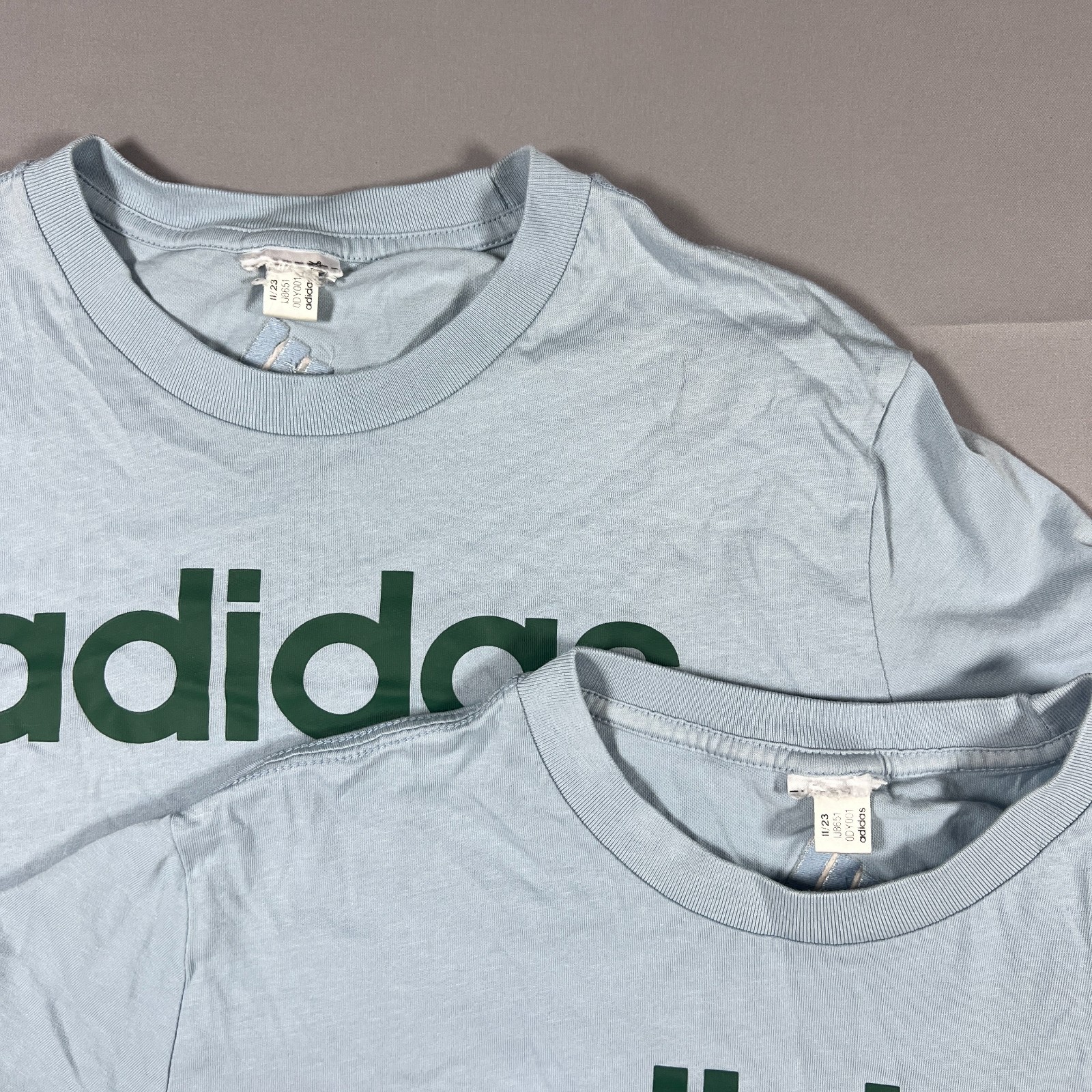 Set Of 2 Adidas Essentials T Shirt Mens M Wonder Blue Embroidered Logo Crew Neck gallery