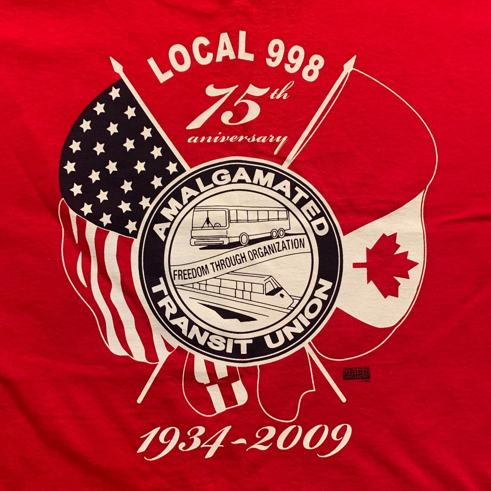Vintage Y2K Amalgamated Transit Union Local 998 75th Anniversary T-Shirt Size XL gallery