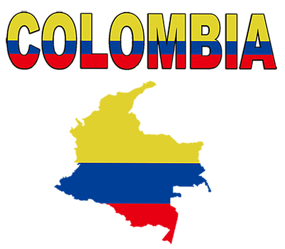 COLOMBIA MAP FLAG 10“X9″ SELF IRON ON HEAT TRANSFER personalize T shirt LOT