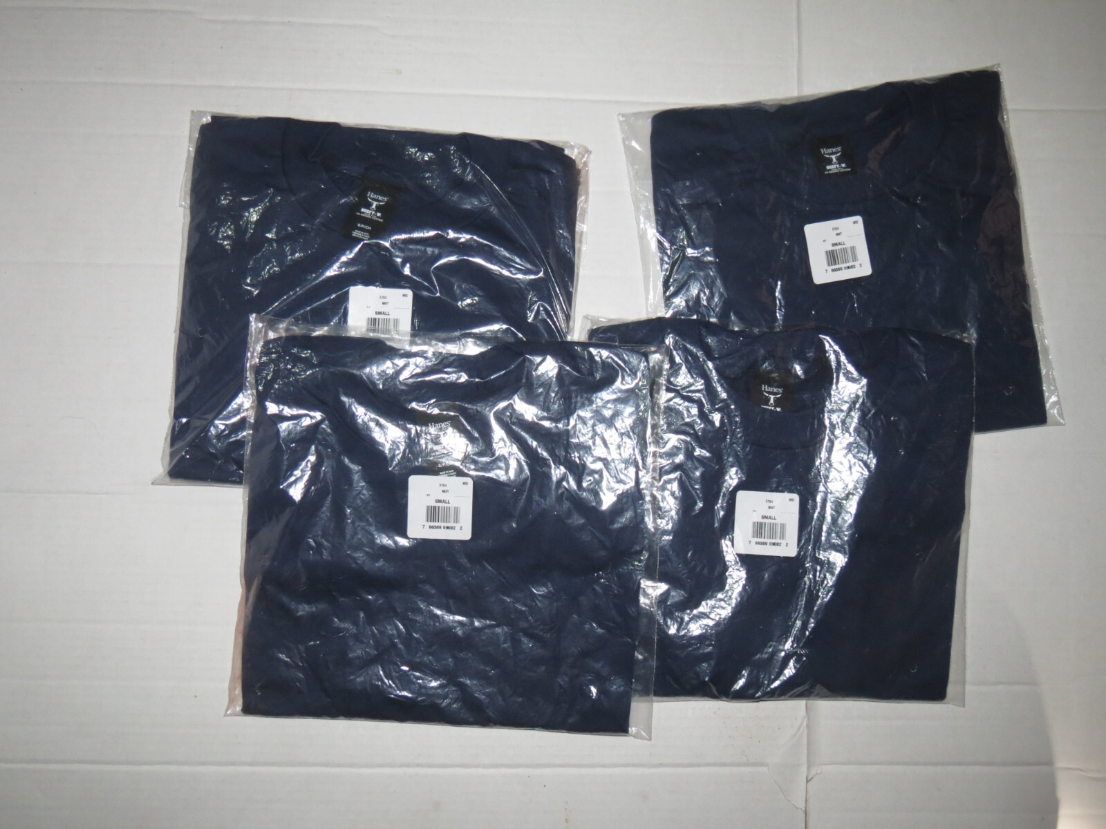g6 Lot of 4 Hanes Mens Short Sleeve Beefy T Seamed 100% Cotton Crew Neck T-Shirt