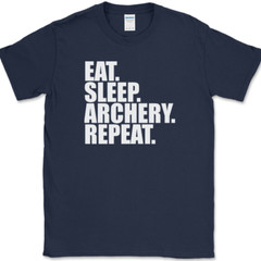 Eat Sleep Archery Repeat T-Shirt Funny Sports Bow Arrow Humor Gift Text Tee