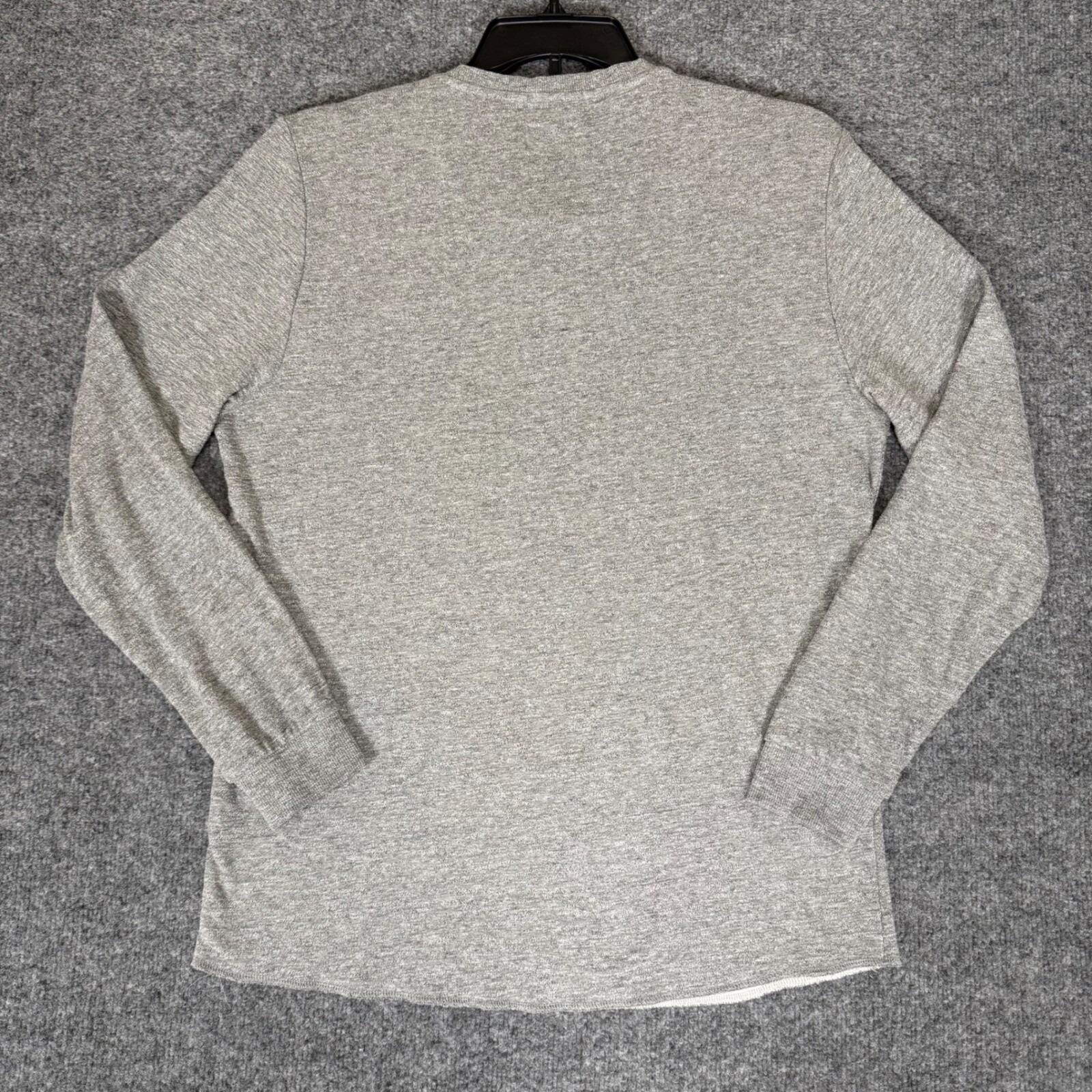 Marine Layer Henley Shirt Mens Large Long Sleeve Casual Pullover Heather Gray gallery