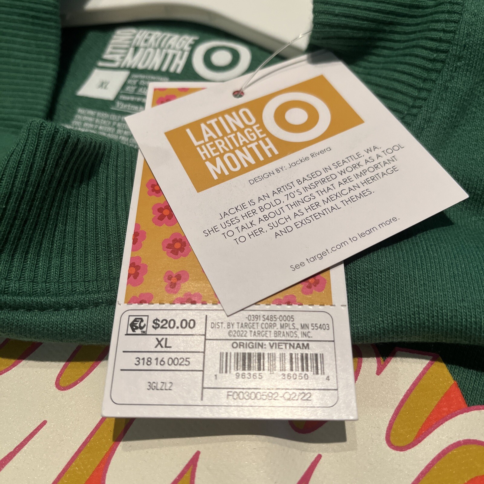 Latino Heritage Month Women Shirt “Latina Fuerte" XL Green Long Sleeve Target gallery
