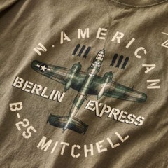 Red Canoe B-25 Mitchell T-Shirt, Olive — Choose Size