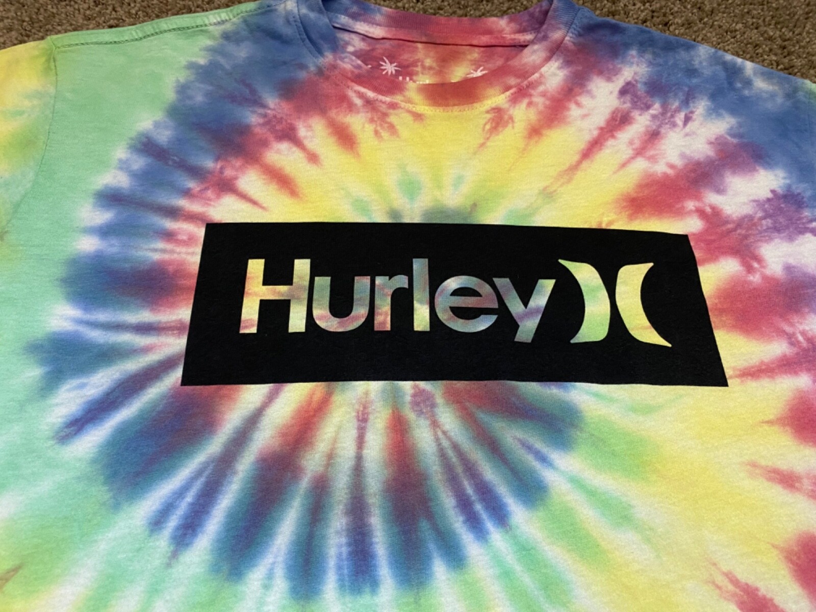 $34 BRAND NEW HURLEY MENS TEE T SHIRT TYE TIE DYE PRIDE MULTI COLOR RARE gallery