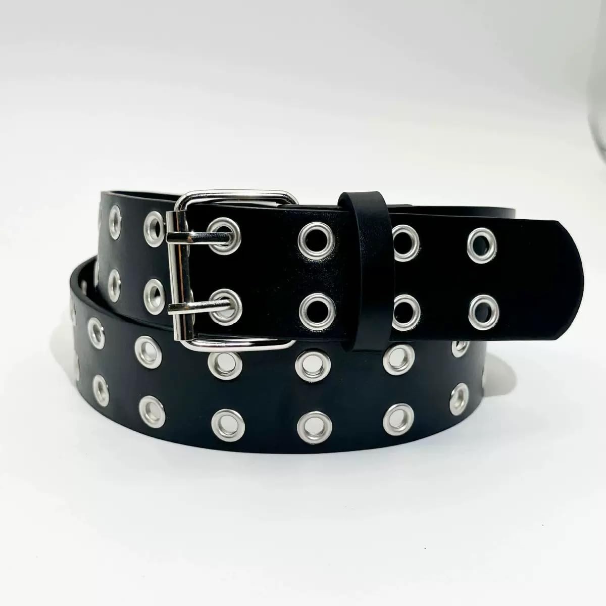 Black Studded Belt Punk Belt Rock Rivet Belts with Bright Pyramid Studded bel... gallery