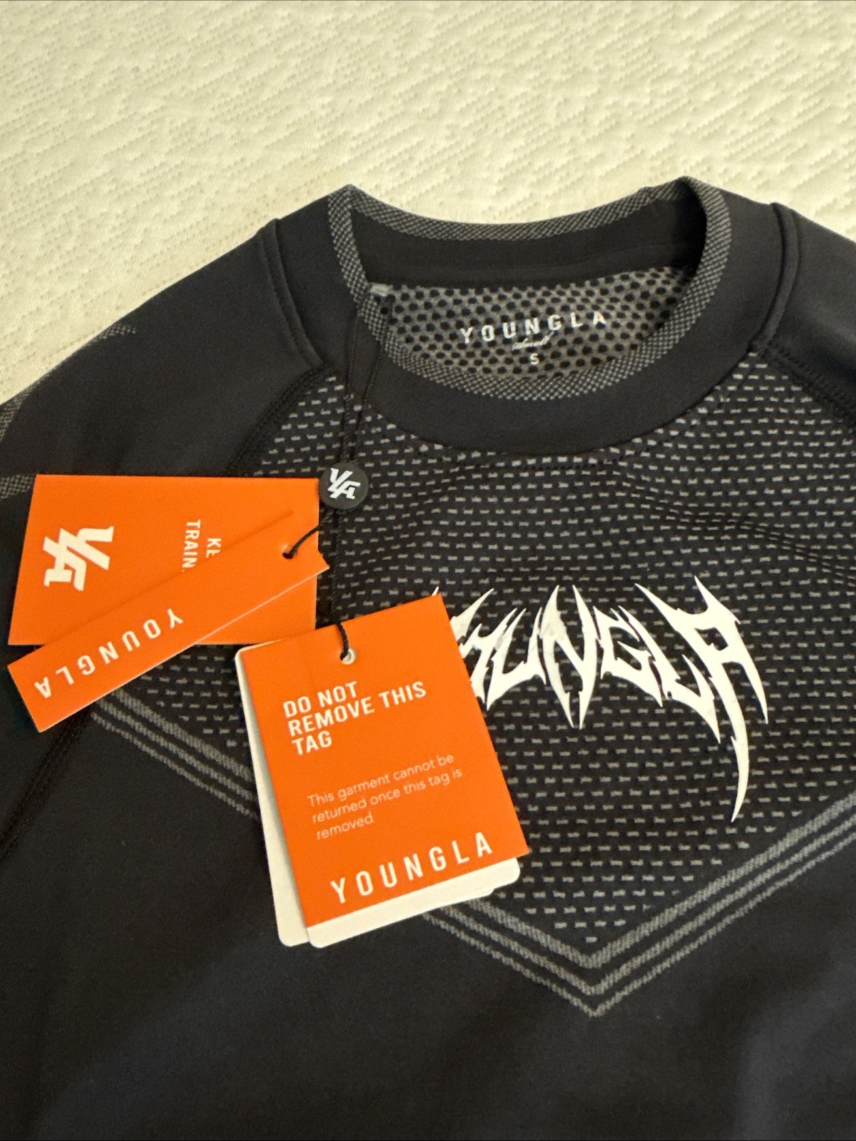 YoungLA Warrior Compression Tee Men's S Black/Gray Short Sleeve Crew gallery
