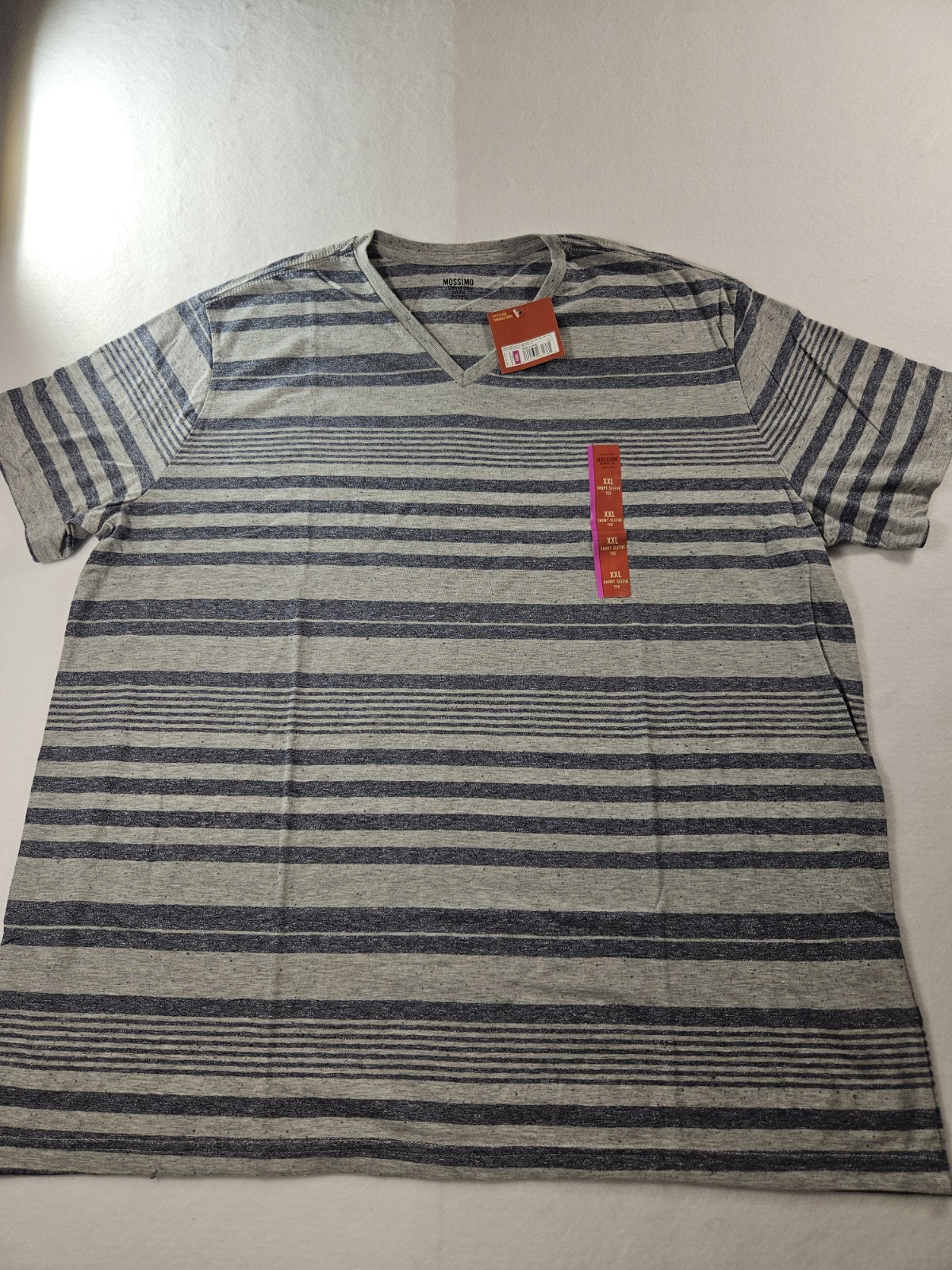 Mossimo Supply Co. Men's Navy & Gray Striped V-Neck T-Shirt Size XXL gallery