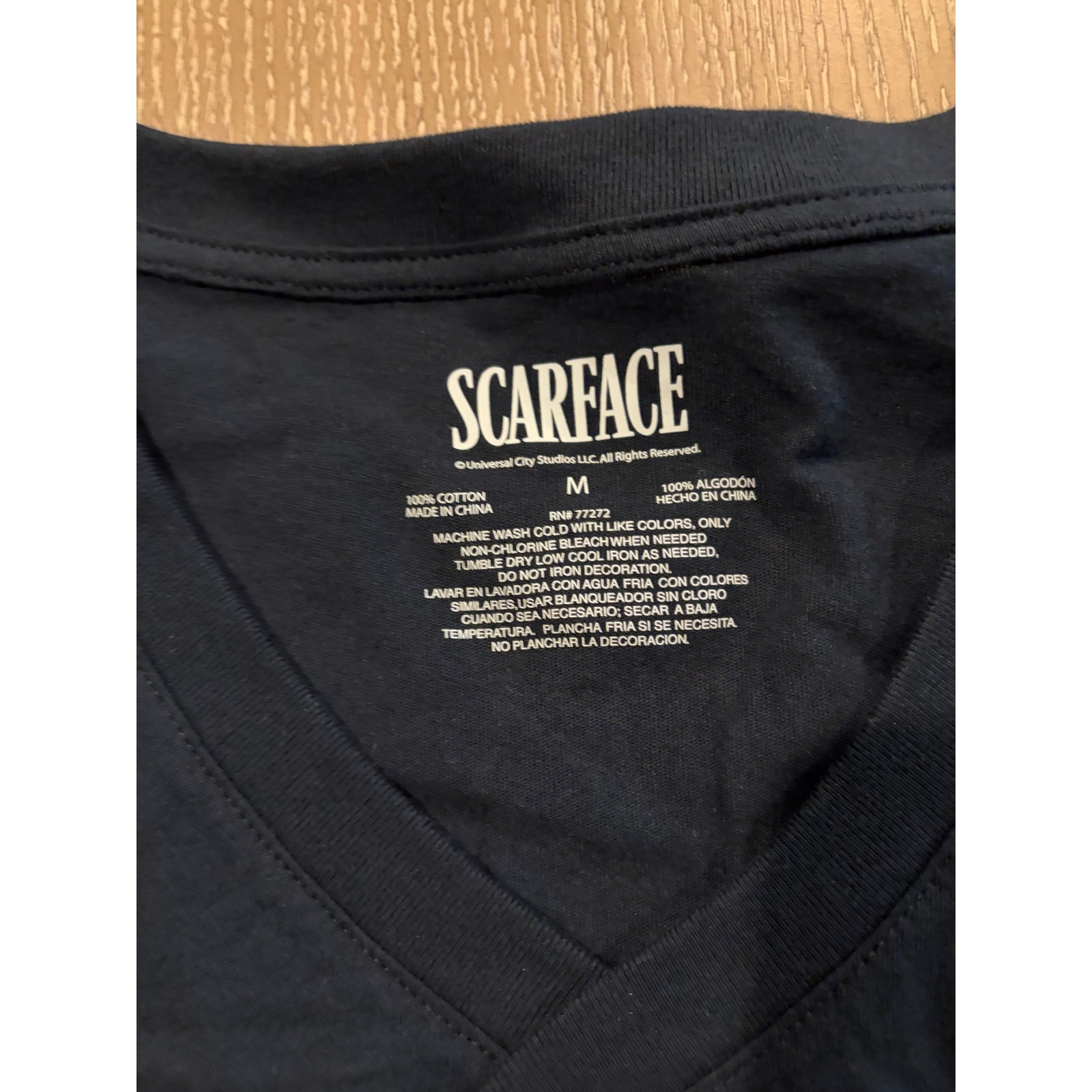 Scarface Tony Montana Miami Jersey Style Graphic T-Shirt Black Red Men's M gallery