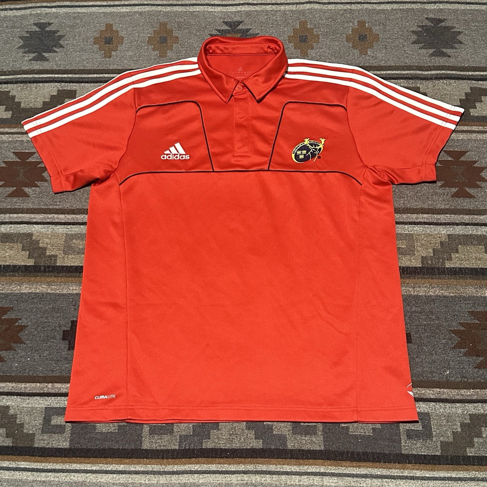 Munster Rugby Jersey Mens XL Red Adidas Ireland Training Shirt B5