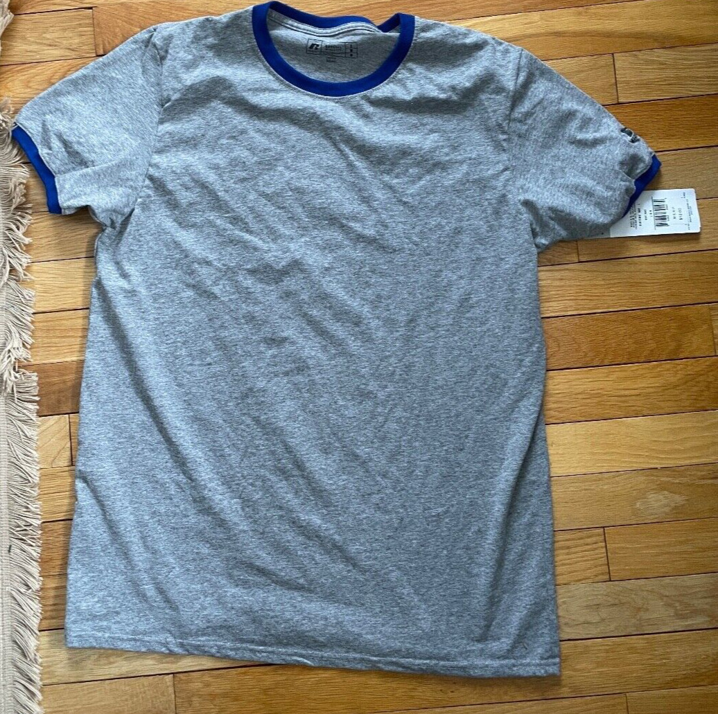 NWT Russell Athletic Men Dri Power UPF30+ Performance T-shirt Up L Large Gray