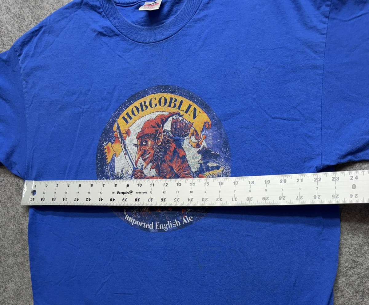 Hobgoblin Imported English Ale Shirt Mens XL Blue Graphic Fantasy Beer Tee gallery