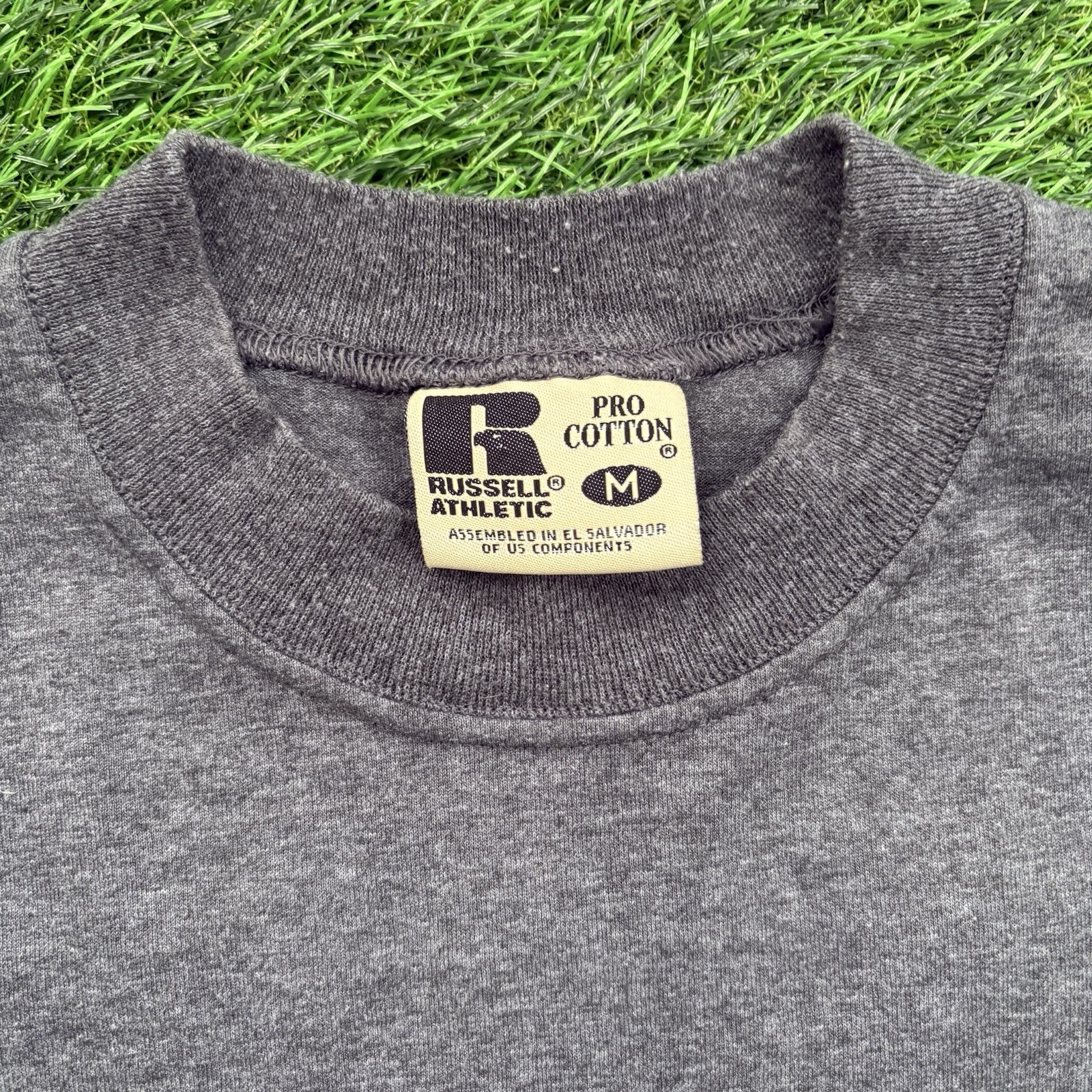 VTG 90’s Russell Athletic Pro Cotton Heavyweight Pocket Tee Blank Gray Men’s M gallery