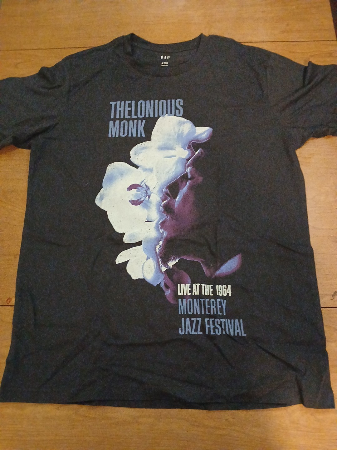 RARE Thelonious Monk 1964 Monterey Jazz Festival Black Tshirt Medium Tall gallery