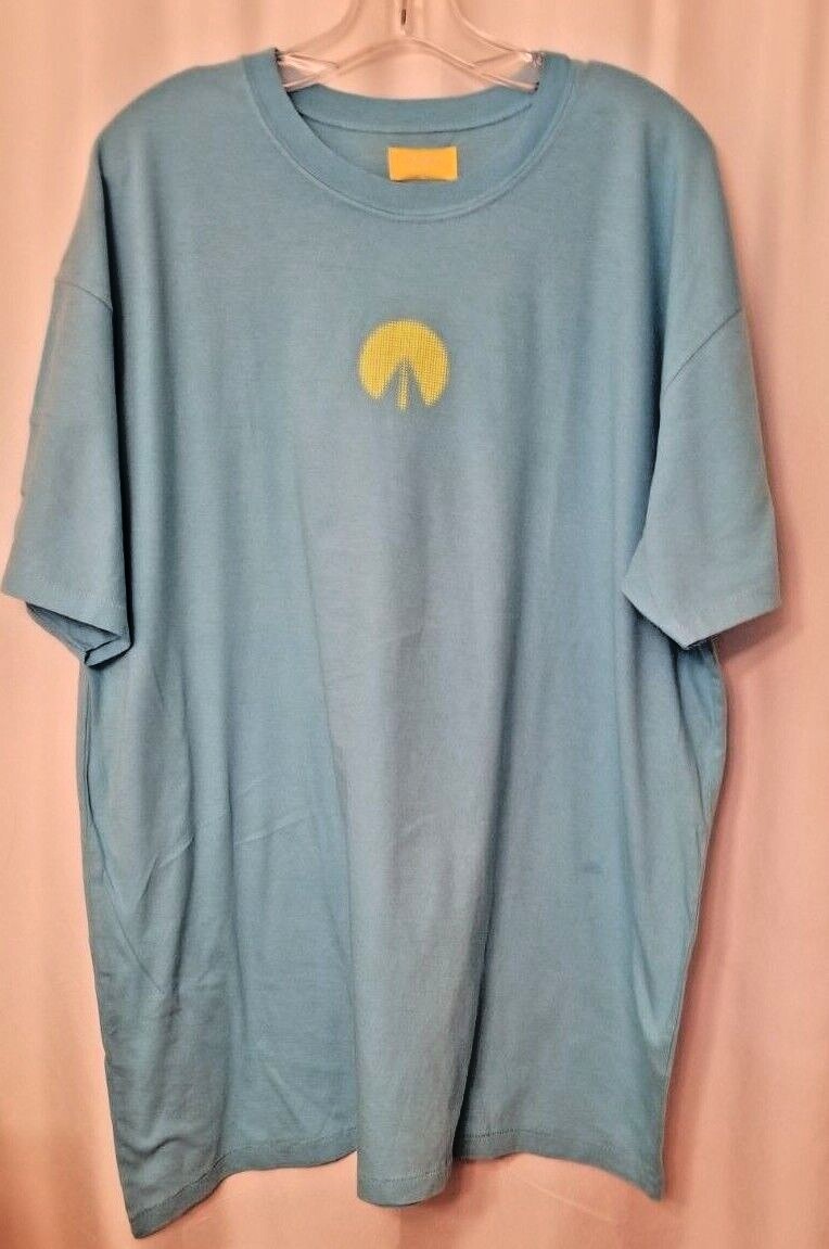 UNKNWN Sport Tee Shirt Men's Blue Yellow Graphic Iconic Made in USA Size Large gallery