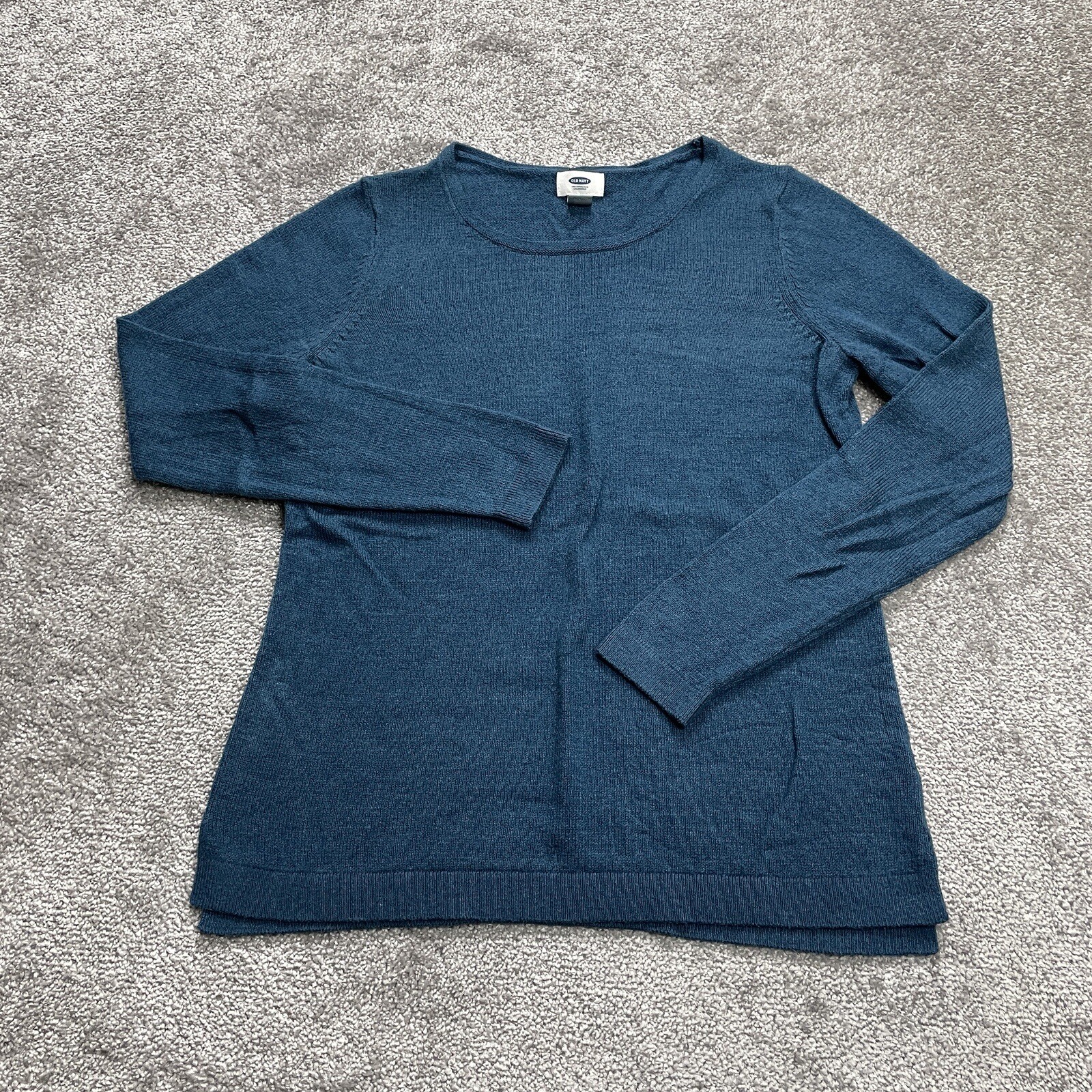 Old Navy Sweater Shirt Mens Large Jade Blue Pullover Long Sleeve Soft Adult Tee gallery