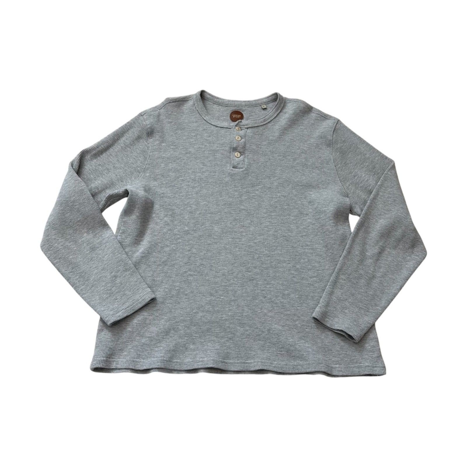 Common People Waffle Long Sleeve Henley Grey Size M/L gallery