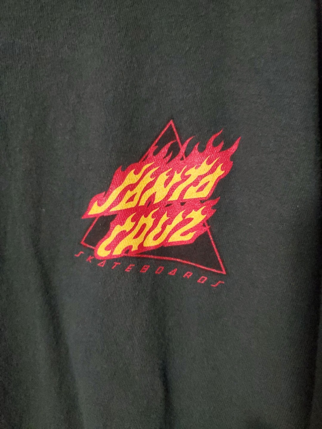 Santa Cruz Skateboards Longsleeve Green Flame Logo Large Shirt gallery