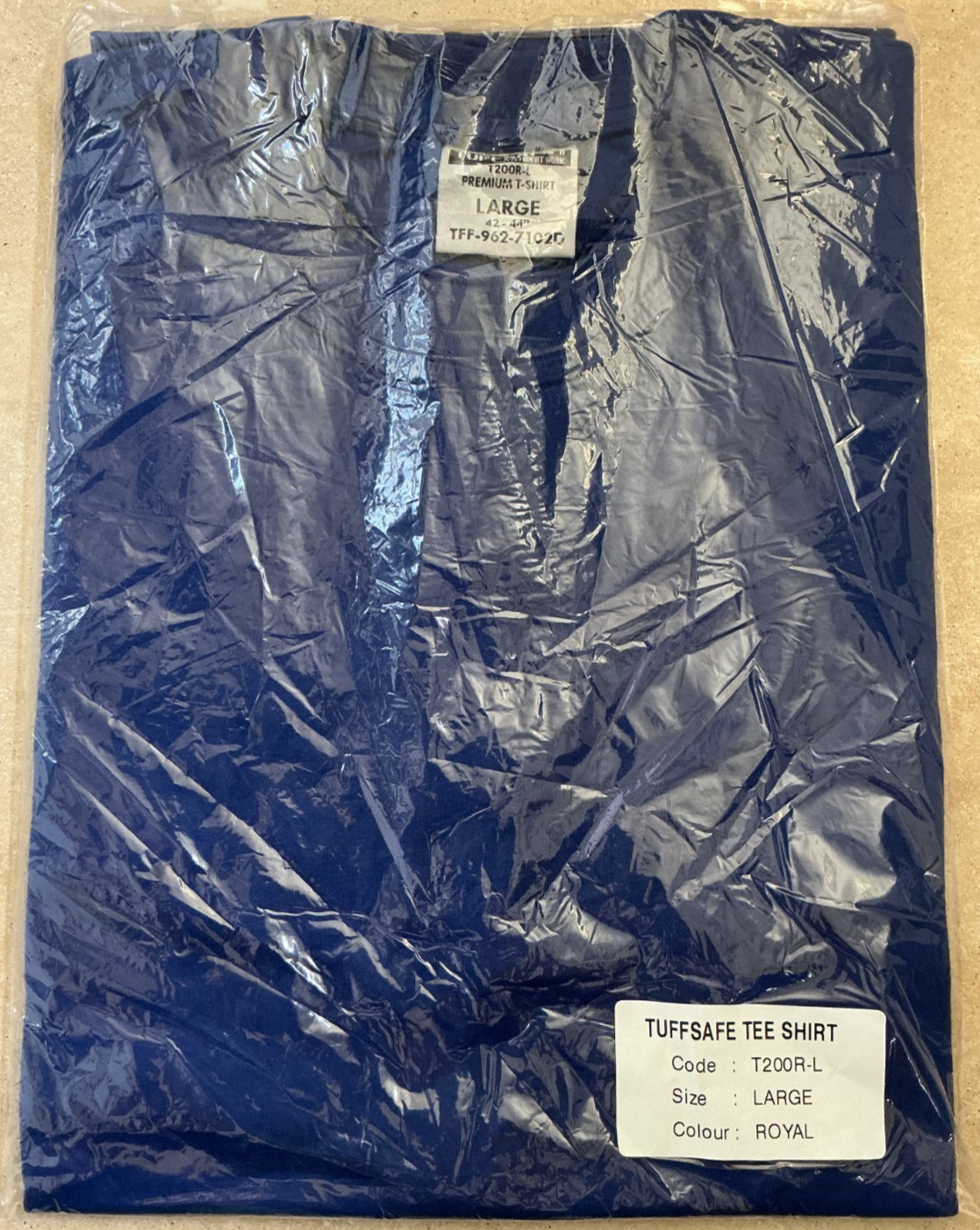 Tuffsafe T200 200gsm T-Shirt Short Sleeve Crew Large Tee 42-44" NEW Royal Blue gallery