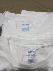 Gildan 2 Gray Heavy Cotton 2 White Large Lay Flat Collar