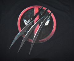 Marvel Deadpool Wolverine Mens Slashed Icon With Claws Black Shirt New Medium