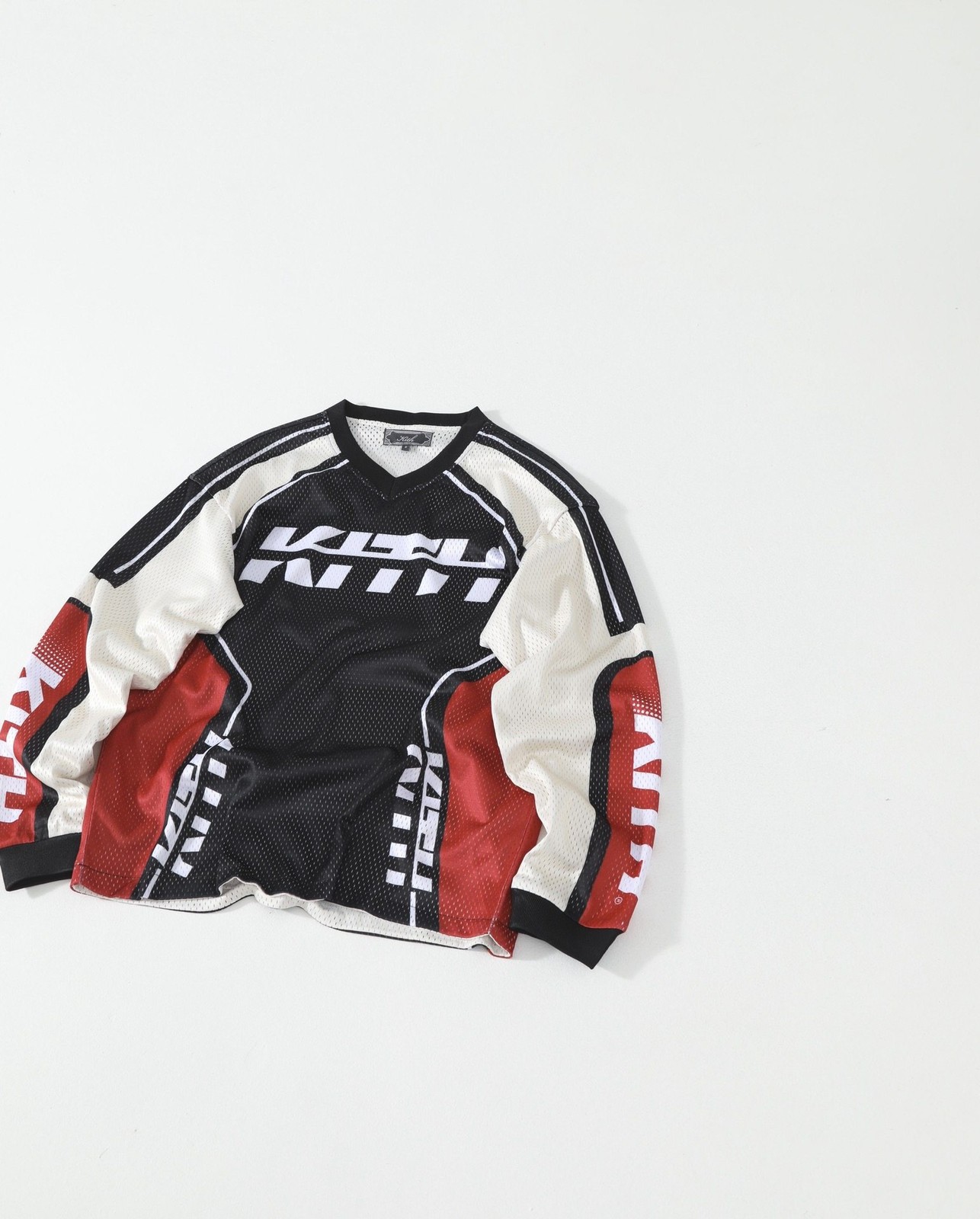 KITH Retro Color Block Laser Cut Racing Mesh Long Sleeve Tee Unisex gallery