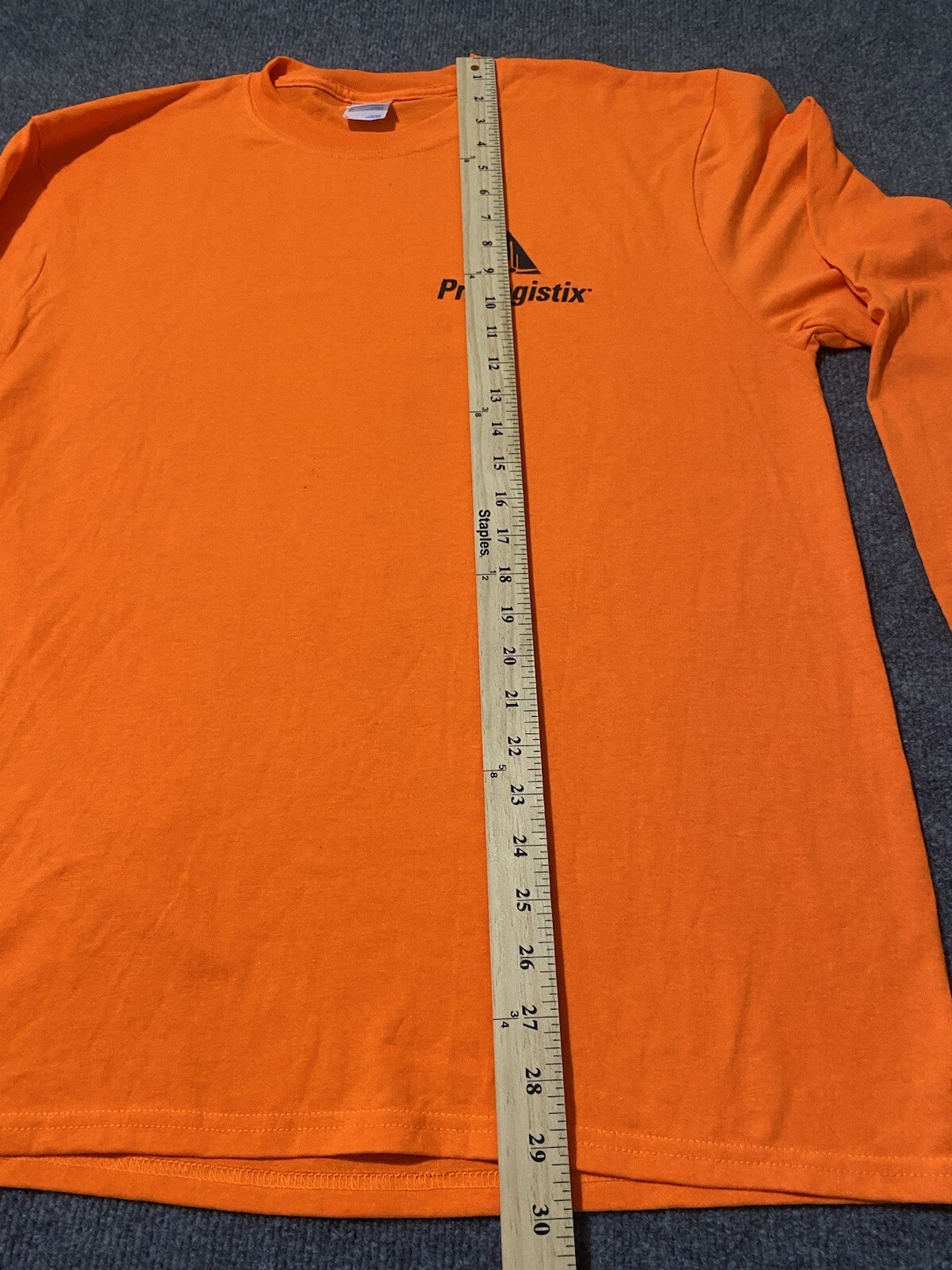 Prologistix Staffing Safety Orange Men’s Long Sleeve T Shirt Large Front Logo gallery