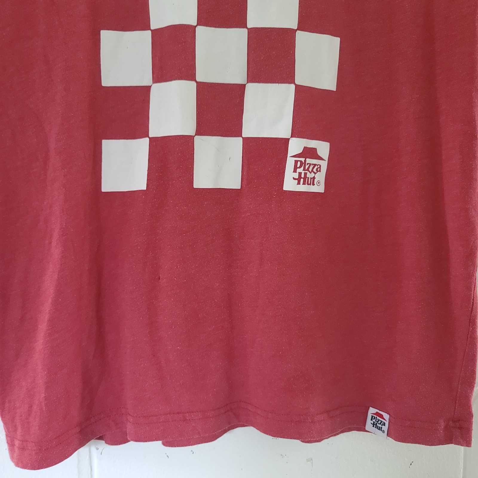 Pizza Hut Red Merch Tee Shirt Sz LG Checkboard Official Merchandise IQ Apparel gallery