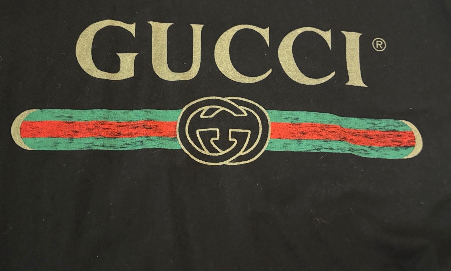 GUCCI Classic Logo black Cotton T Shirt Unisex Size Large gallery