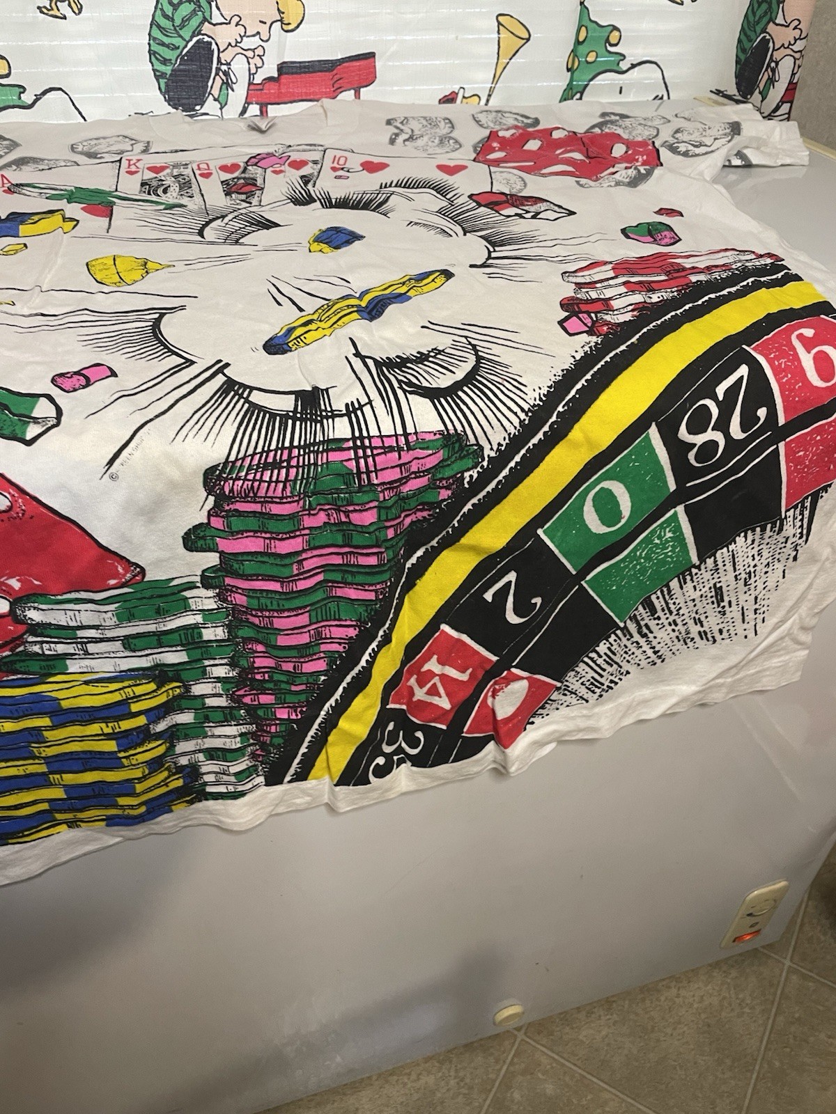Rare VTG 90s Casino Dice Roulette, Color￼All over Print SINGLE STITCH TShirt XL gallery