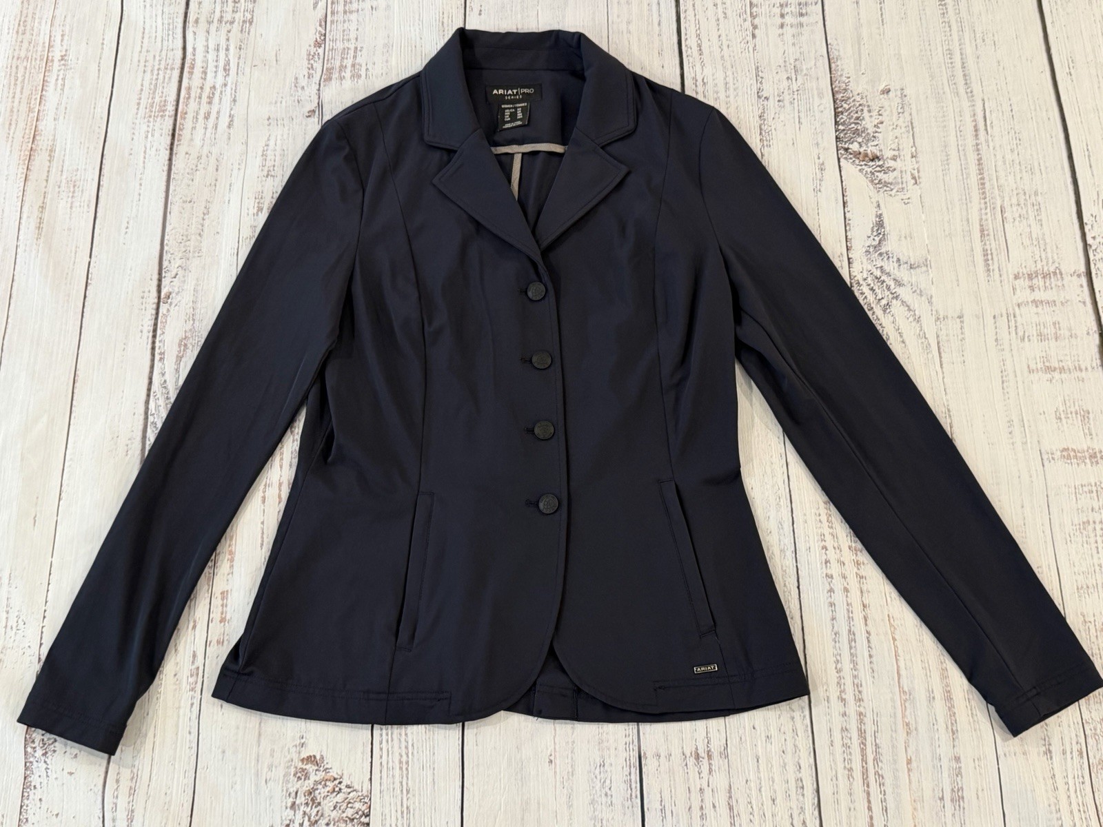 Ariat Pro Series Show Coat Equestrian Jacket Button/Zip Womens Navy Blue 6R