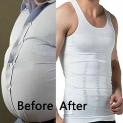 Men Slimming Body Shaper Abs Abdomen Compression Vest Workout Tank Tops Shirts