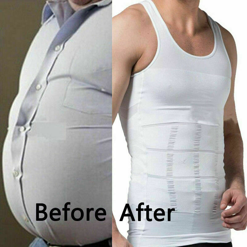 Men Slimming Body Shaper Abs Abdomen Compression Vest Workout Tank Tops Shirts gallery