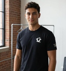 True Religion Men’s Black Buddha Logo Graphic Crew Neck T-Shirt Short Sleeve L