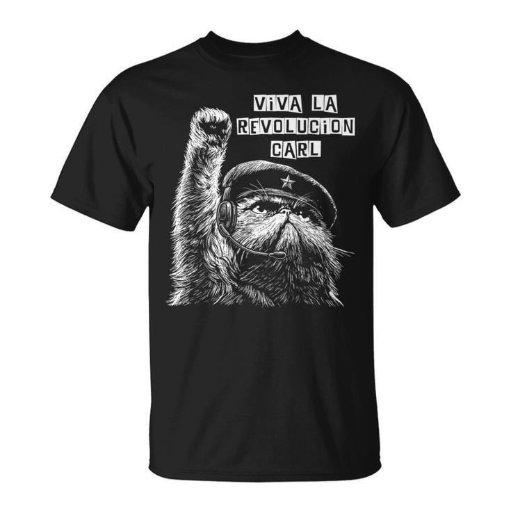 Viva La Revolucion Carl Cat T-Shirt Black Short Sleeve Unisex All Size S-234XL gallery