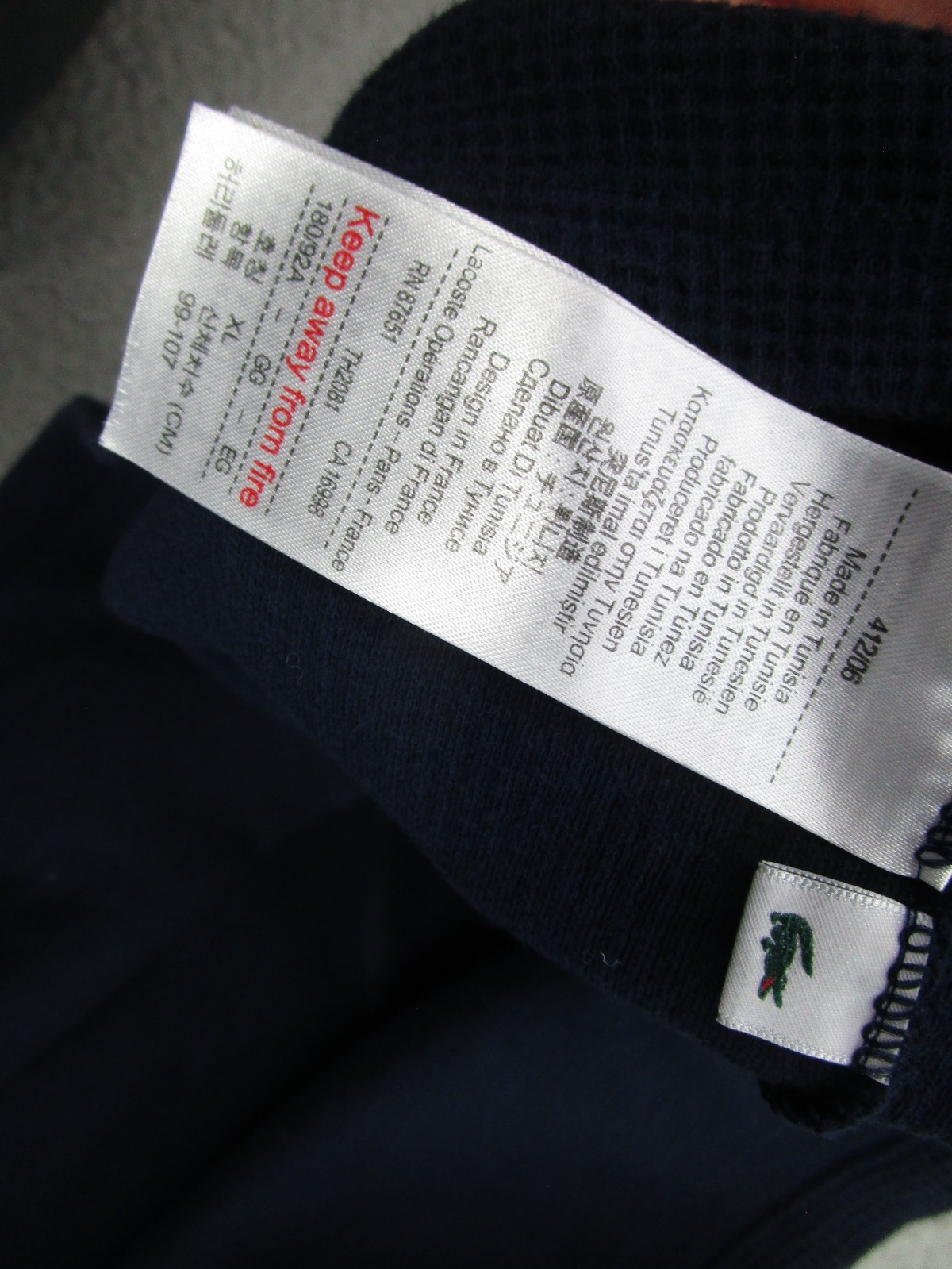 Lacoste Sleepwear Shirt XL Thermal Top Waffle Knit boxy crop high waist short gallery