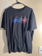 Men’s Jekyll And Hyde Charcoal American Flag Logo Short Sleeve T-Shirt Size XL