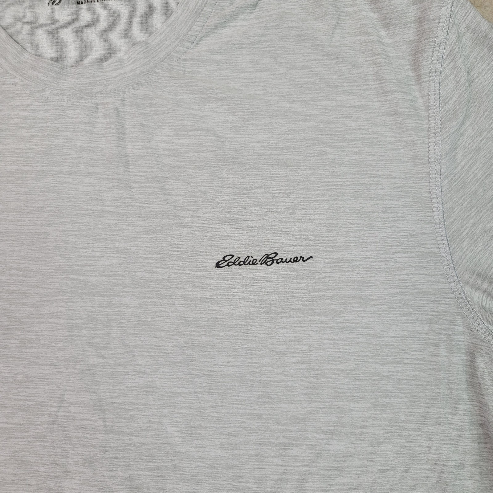 Eddie Bauer Motion T-Shirt Mens L Gray Short Sleeve Free Dry Crew Neck Active gallery