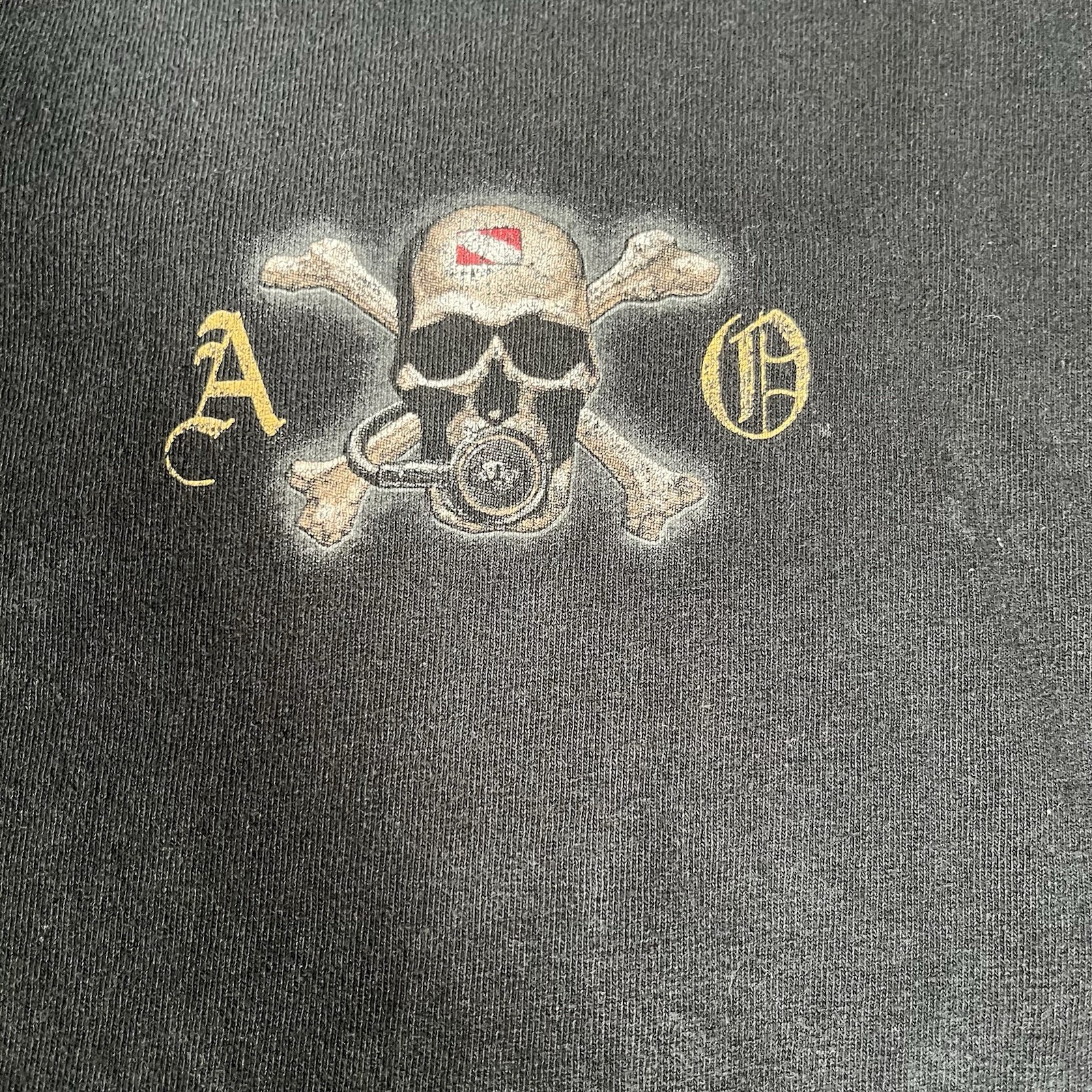 Vintage Skull Shirt Men’s 2xl Xxl Black 90s Y2K Faded Skater Grunge Emo Aquatic gallery