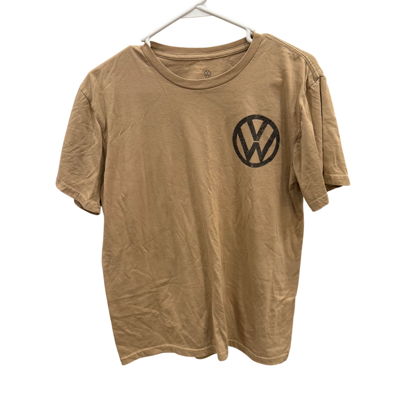 Volkswagen Save Gas Drive a VW Beetle Graphic T-Shirt Tan Mens Medium