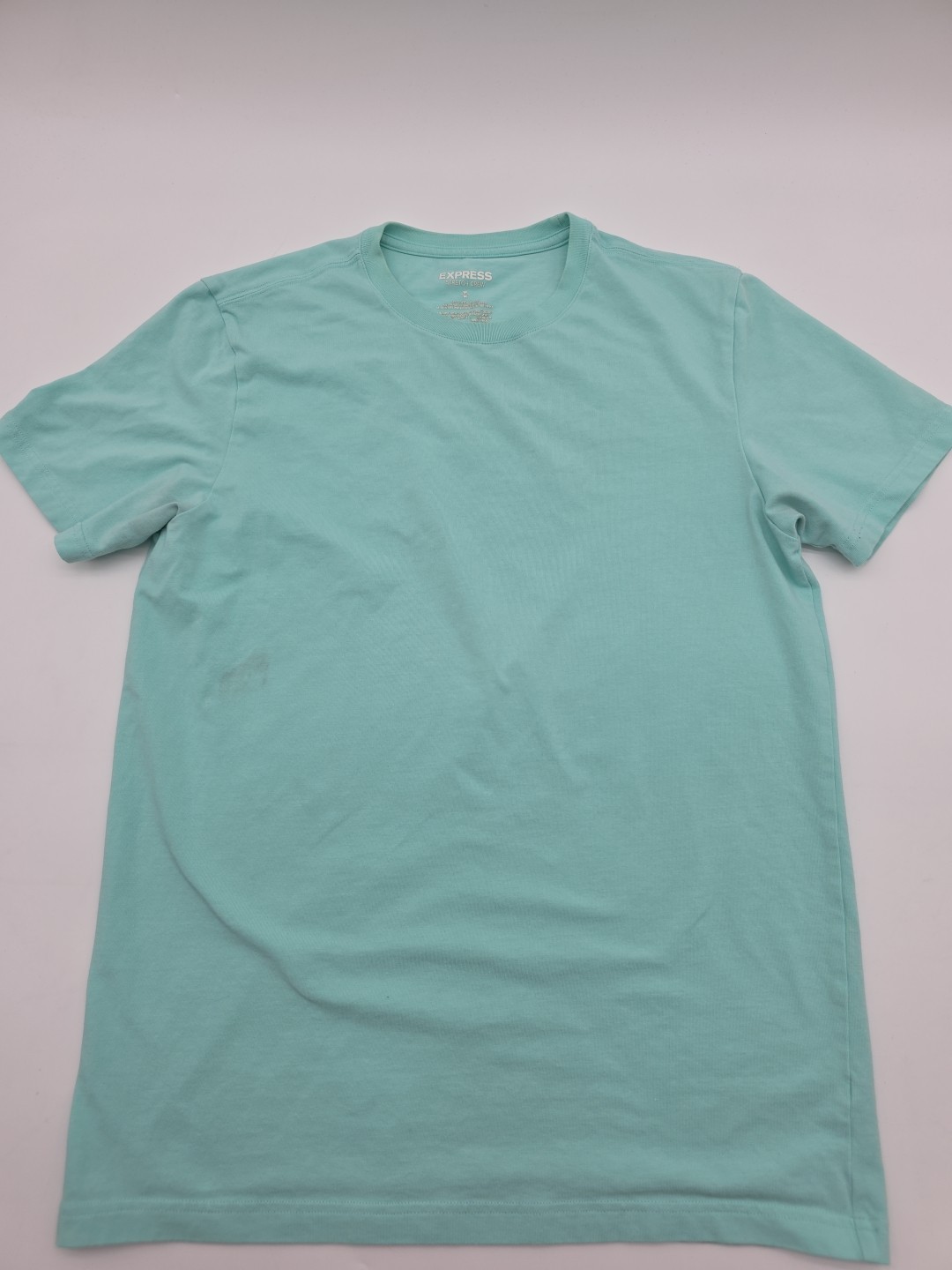 Express T-Shirt Men M Green Stretch Solid.#44699 gallery