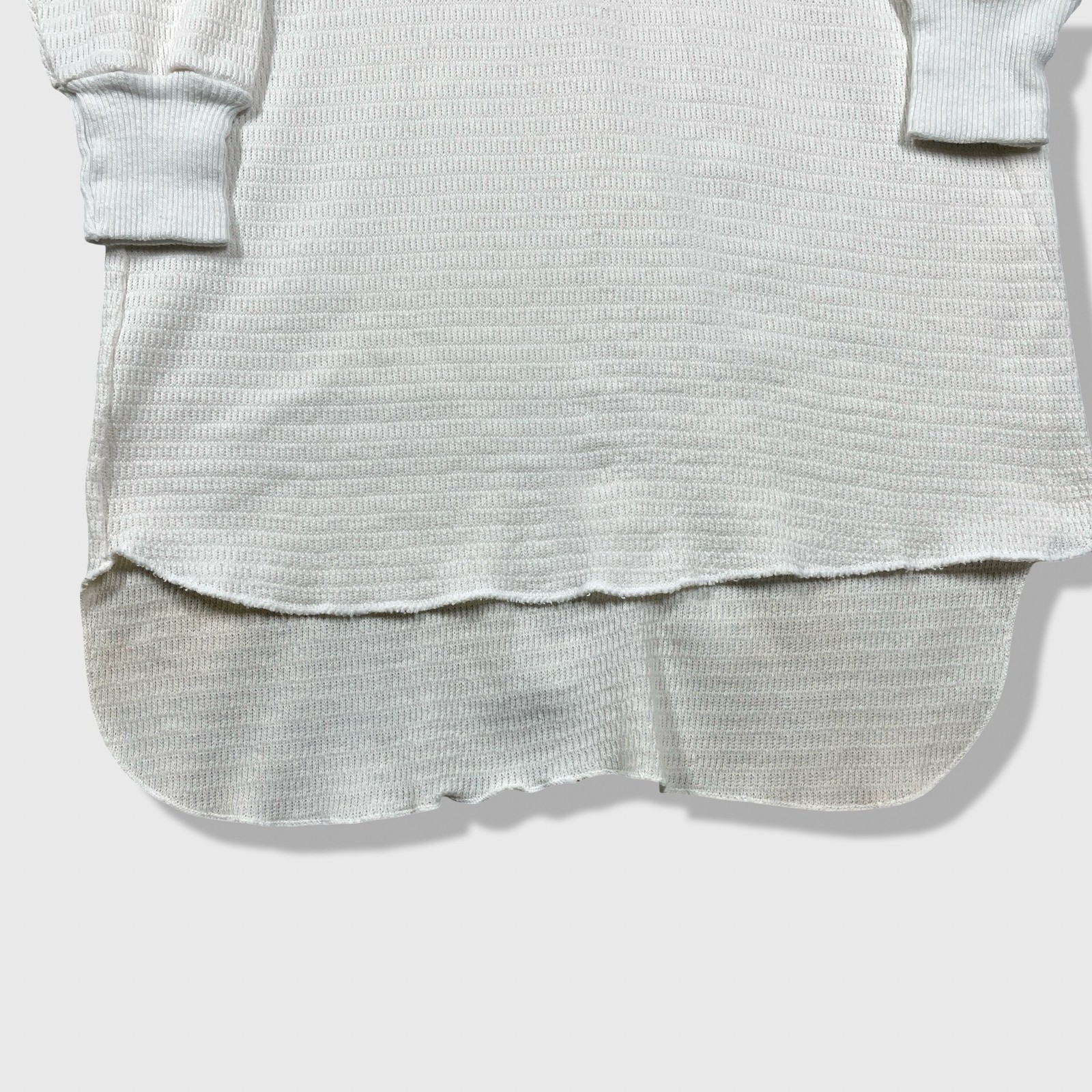 Hanes American Sportsman Thermal Shirt Mens 2XL White Waffle Knit Longline gallery