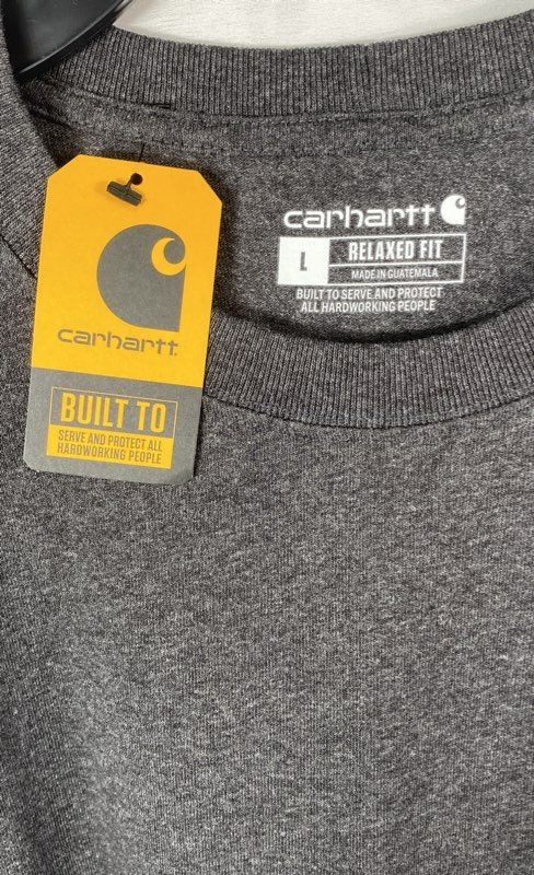 Carhartt Men's Carbon Heather Grey Relaxed Fit Pocket T-Shirt NWT Sz L gallery
