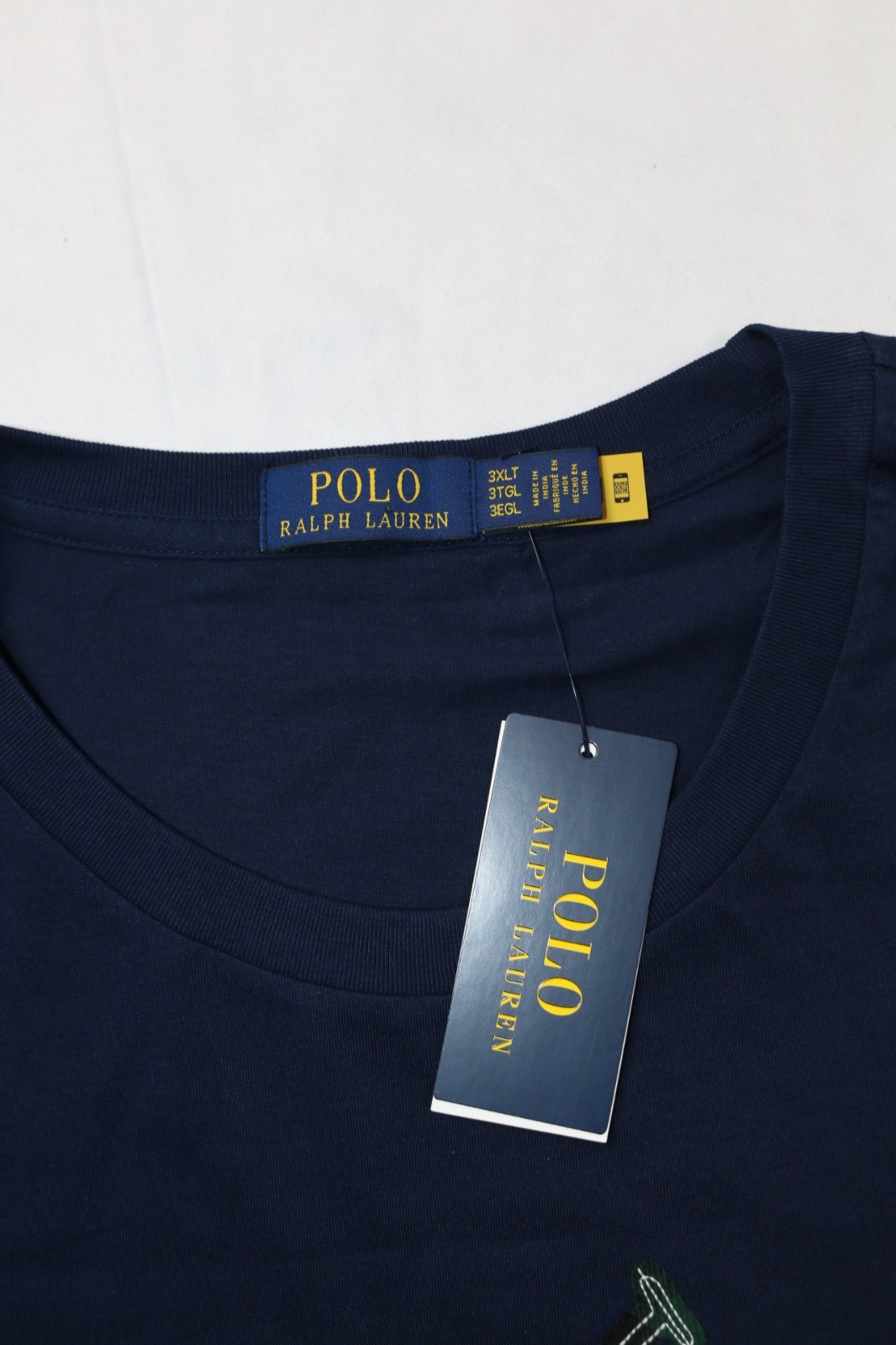 Polo Ralph Lauren Men's Long Sleeve Plaid Patchwork Big PONY Shirt Navy 3LT gallery