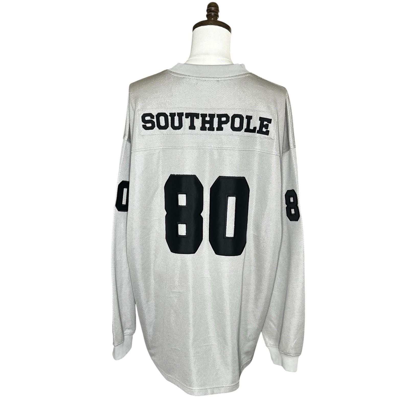 Southpole International Sports Men’s Gray Mesh Jersey V-Neck Long Sleeve 3XL gallery