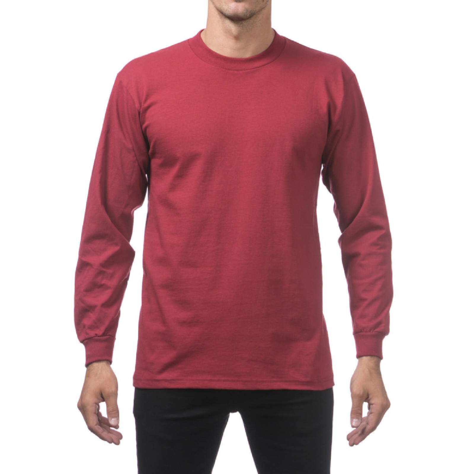 PROCLUB MENS HEAVYWEIGHT LONG SLEEVE T SHIRTS PRO CLUB CASUAL COTTON TEE SHIRT gallery