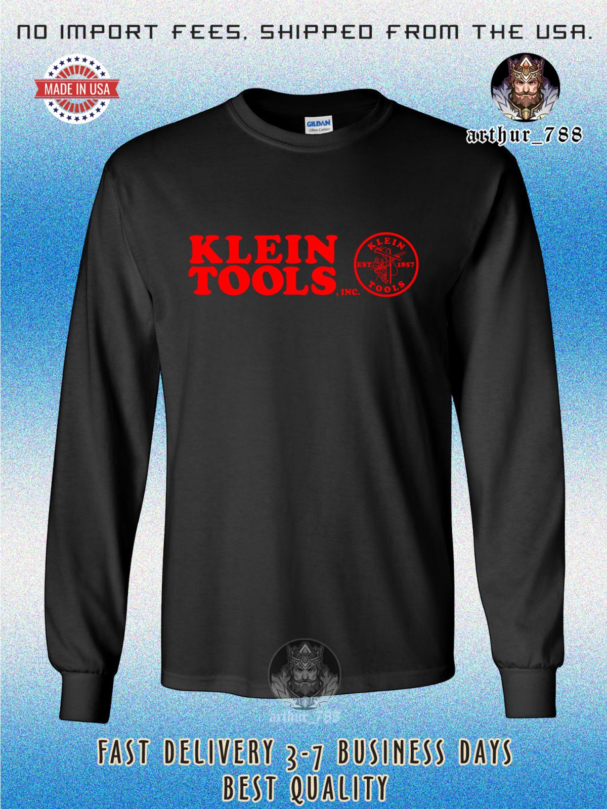 Klein Tools Est 1857 Logo Men's Long Sleeve T-Shirt American Size T-Shirt gallery